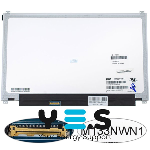 Матриця 13.3" M133NWN1 R.1 1366×768 eDP 30pin LED Slim матова (вушка вертик.) ASUS UX32V