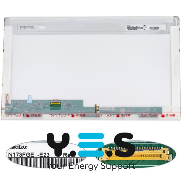 Матриця 17.3" N173FGE-E23 1600×900 eDP 30pin LED глянцева, розʼєм зліва знизу (renew)
