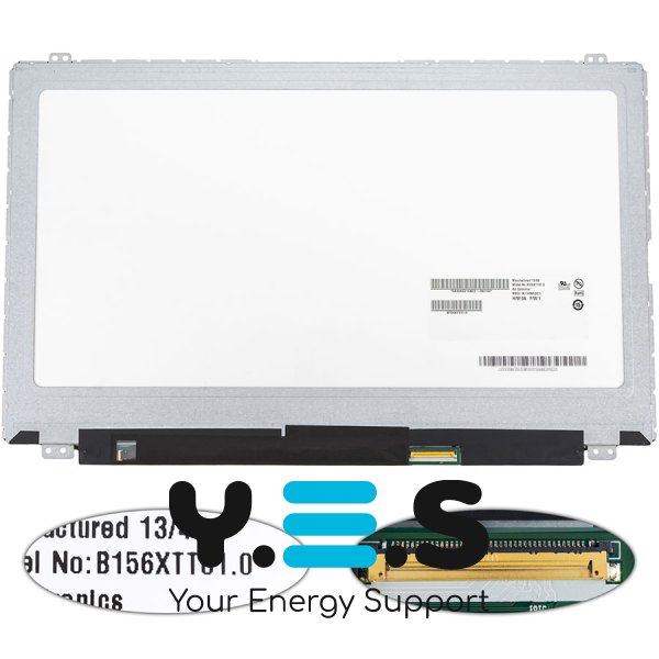 Матриця 15.6" B156XTT01.0 Touch 1366×768 40pin LED Slim глянець, розʼєм справа знизу