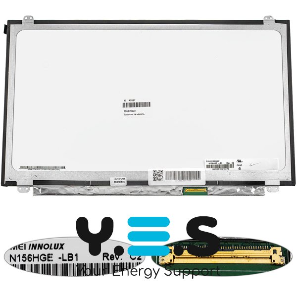 Матриця 15.6" N156HGE-LB1 FHD 1920×1080, 40pin LED Slim (вушка), глянець, розʼєм справа (renew)