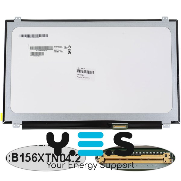 Матриця 15.6" B156XTN04.2 нова, 1366×768, 40pin, LED Slim, глянець, конектор справа знизу