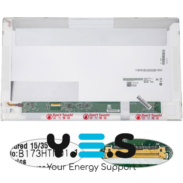 Матриця 17.3" B173HTN01.1 FHD 1920×1080 30pin LED матова, розʼєм зліва знизу (renew)