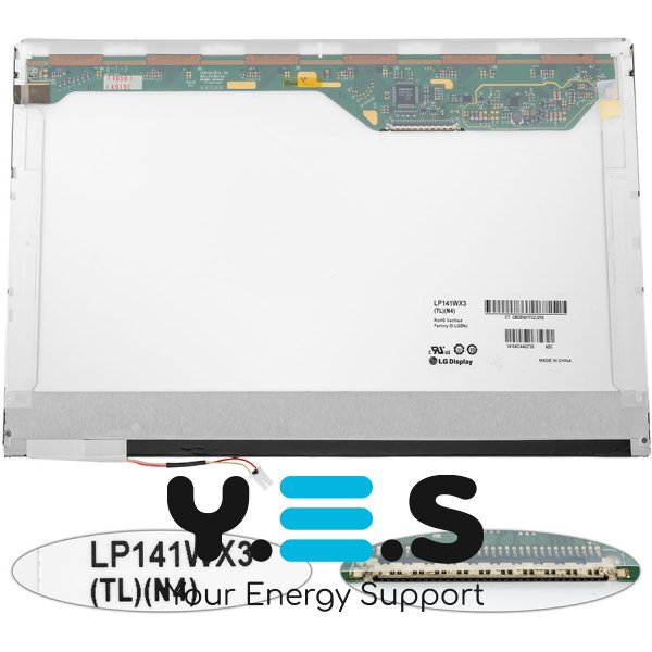 Матриця 14.1" LP141WX3-TLN4 1280×800, 30pin, 1CCFL, глянц., роз’єм справа вгорі, NORMAL