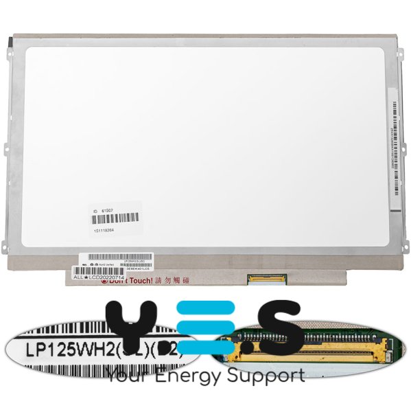 Матриця 12.5" LP125WH2-SLB2 IPS LED Slim матова 1366×768 40pin, розʼєм справа внизу