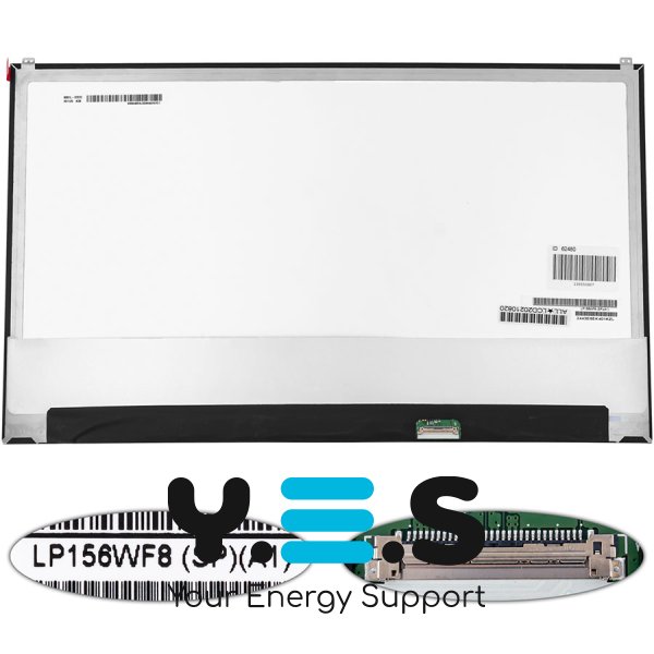 Матриця 15.6" LP156WF8-SPA1 IPS FHD 1920×1080 eDP 30pin LED Slim глянець, розʼєм справа знизу