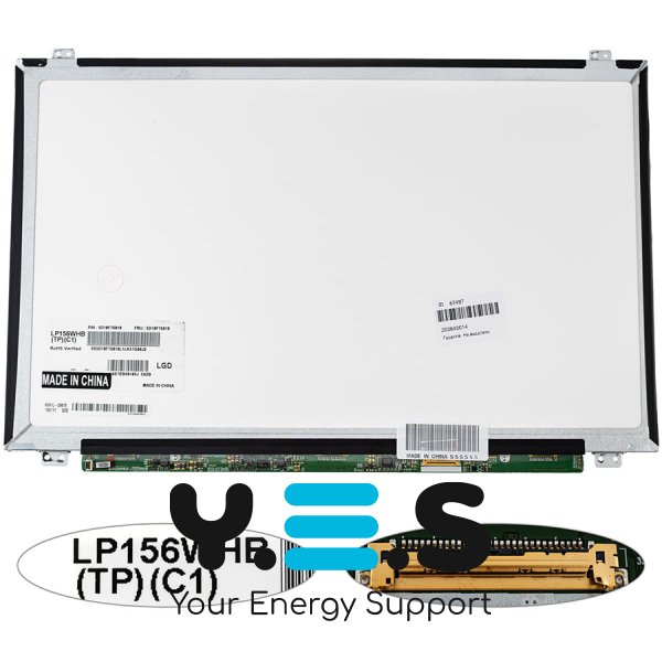 Матриця 15.6" LP156WHB-TPC1 1366x768 eDP 30pin LED Slim матова, розʼєм справа внизу (renew)