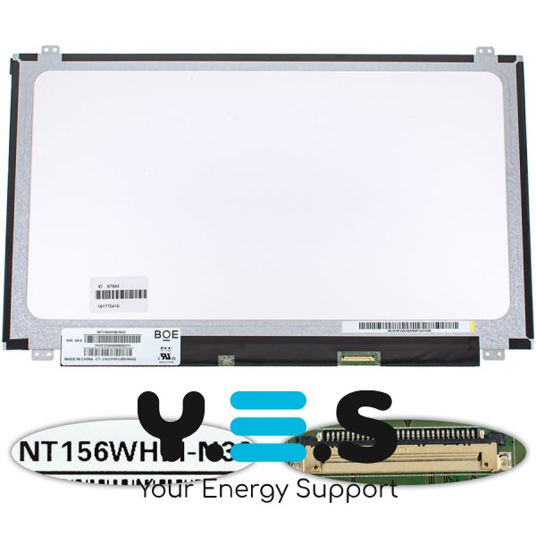 Матриця 15.6" NT156WHM-N32 1366x768 eDP 30pin LED Slim глянець, розʼєм справа знизу