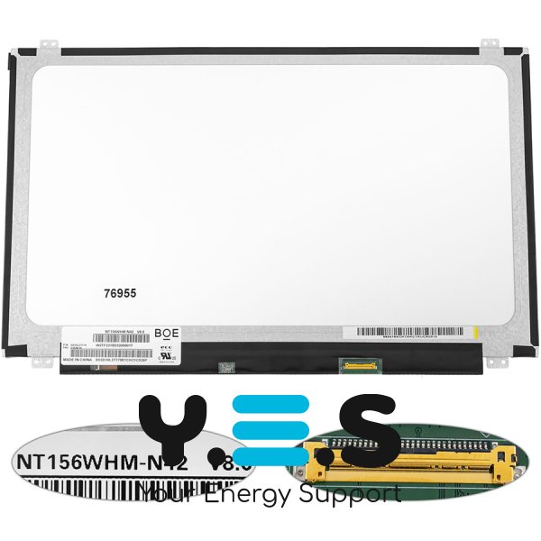 Матриця 15.6" NT156WHM-N42 1366×768 eDP 30pin LED Slim матова, розʼєм праворуч знизу