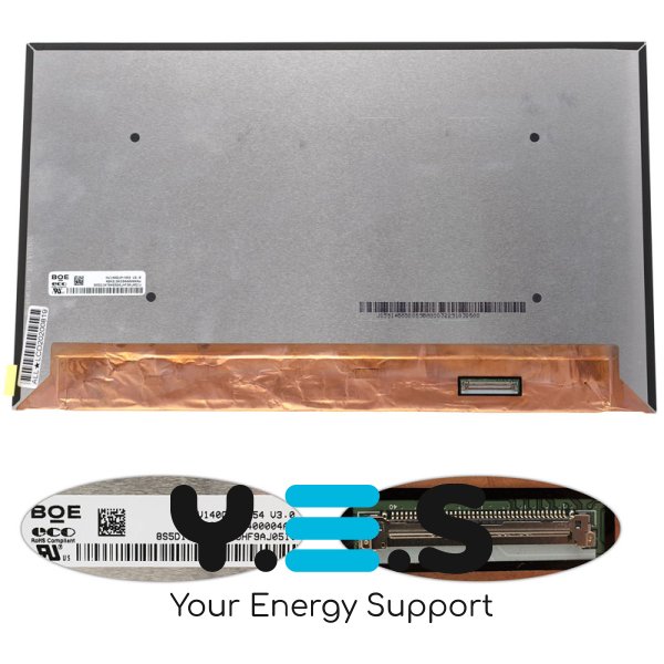 Матриця 14.0" NV140QUM-N54 IPS 4K 3840×2160 eDP 40pin LED Slim матова, роз’єм справа знизу