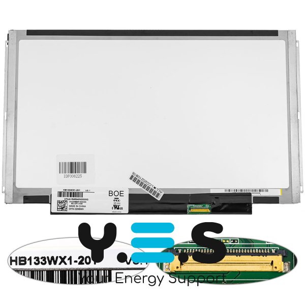 Матриця 13.3" HB133WX1-201 1366×768 eDP 30pin LED Slim матова, роз’єм справа знизу (renew)