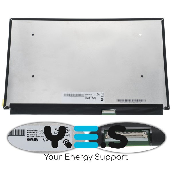 Матриця 15.6" B156ZAN05.0 4K IPS 120Hz eDP 40pin LED Slim глянець, роз’єм справа знизу