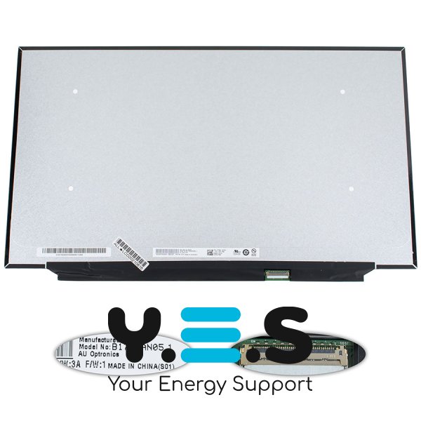 Матриця 17.3" B173HAN05.1 IPS FHD 1920×1080 300Гц eDP 40pin LED Slim матова (розʼєм справа)