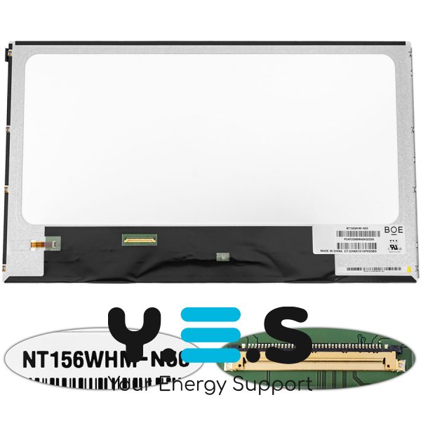 Матриця 15.6" NT156WHM-N50 1366×768 40pin LED глянцева, розʼєм зліва знизу, NEW