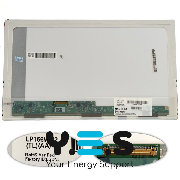 Матриця LP156WH2-TLAA 15.6" 1366x768 40pin LED глянцева, розʼєм зліва внизу (renew)