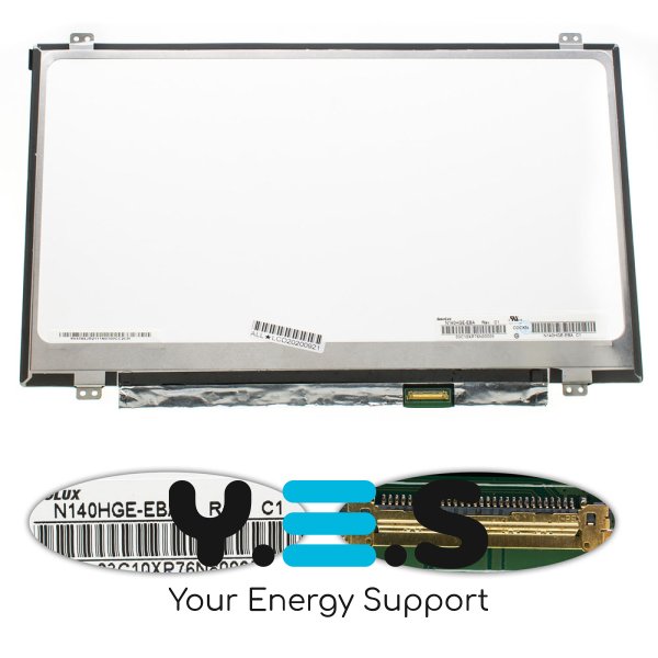 Матриця 14.0" N140HGE-EBA FHD 1920×1080, eDP 30pin, 220cd/m², LED, Slim, матова, розʼєм справа (renew)