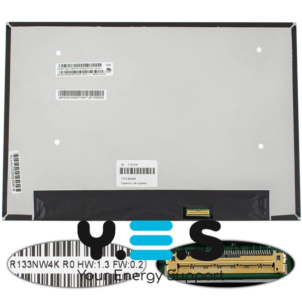 Матриця 13.3" R133NW4K R0 Touch IPS 1920×1200 eDP 40pin LED Slim матова (розʼєм справа)