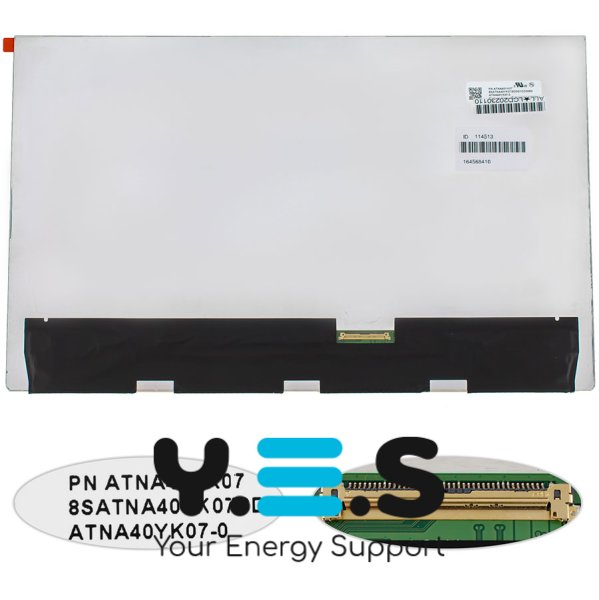 OLED матриця 14" ATNA40YK07-0 2880×1800 eDP 40pin 400кд/м² Slim глянц, роз’єм справа внизу