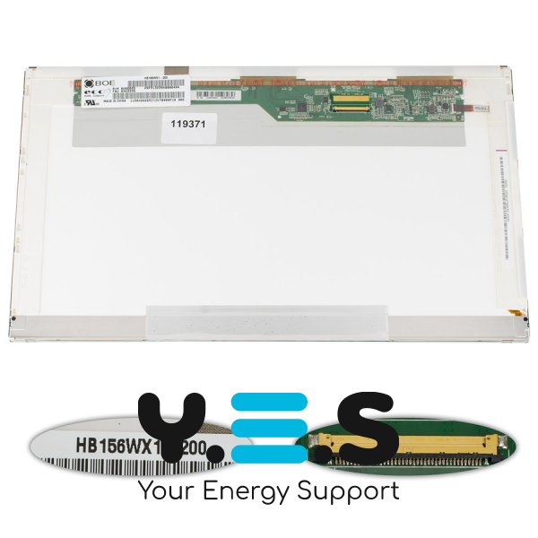 Матриця 15.6" HB156WX1-200 1366×768 40pin LED глянцева, роз’єм зліва знизу (renew)