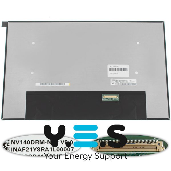 Матриця 14" NV140DRM-N62 IPS 2240×1400 eDP 40pin матова Slim LED, роз’єм справа знизу