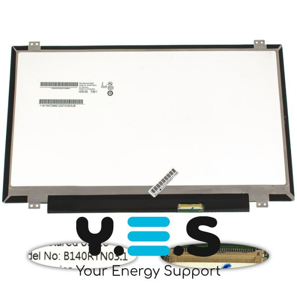 Уцінка! Матриця 14.0" B140RTN03.1 1600×900 40pin LED Slim матова, розʼєм справа внизу, вушка вертикальні