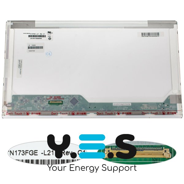 Матриця N173FGE-L21 17.3" 1600×900 LED, 40pin, глянцева, роз’єм зліва знизу (renew)
