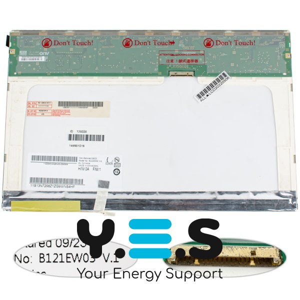 Матриця 12.1" B121EW03 V.1 1280x800 20pin 1CCFL глянець, роз’єм справа зверху (renew)