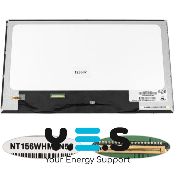 Матриця 15.6" NT156WHM-N50, 1366×768, 40pin, LED, глянцева, розʼєм зліва внизу, NEW