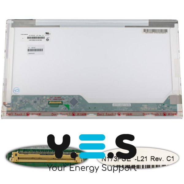 Матриця 17.3" N173FGE-L21 1600×900 40pin LED глянцева, розʼєм зліва знизу (renew)