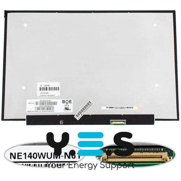 Матриця IPS 14.0" NE140WUM-N61 1920×1200 eDP 30pin LED Slim матова, роз’єм справа знизу