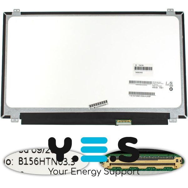 Матриця 15.6" B156HTN03.3 FHD 1920×1080, 40pin, LED, Slim, матова, роз’єм справа (Renew)