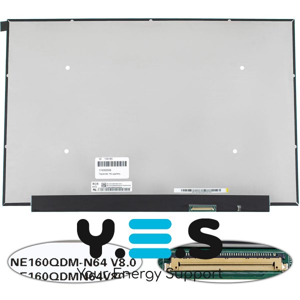 Матриця 16" NE160QDM-N64 IPS 2560×1600 90Гц eDP 40pin LED Slim матова, роз’єм справа знизу