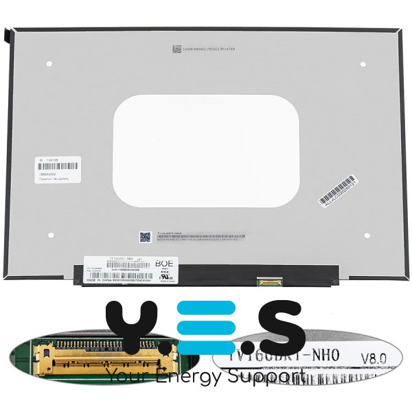 Матриця 16" TV160DKT-NH0 IPS 2520×1680 eDP 30pin LED Slim матова, розʼєм справа внизу