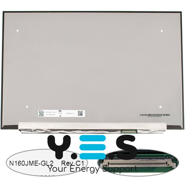 Матриця 16" N160JME-GL2 IPS 1920×1200 eDP 40pin LED Slim матова, розʼєм справа знизу