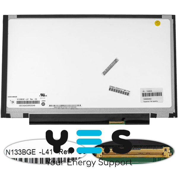 Уцінка! Матриця 13.3" N133BGE-L41 Rev.C3 1366x768 40pin LED Slim глянець, роз’єм справа знизу