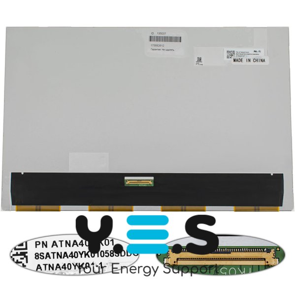 OLED матриця 14.0" ATNA40YK01-1 2880×1800 eDP 40pin 90Hz Slim глянцева, розʼєм по центру