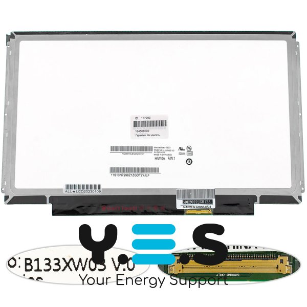 Уцінка! Матриця 13.3" B133XW03 V.0 1366×768 40pin LED Slim глянцева, роз’єм справа внизу