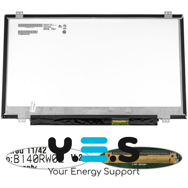 Матриця 14.0" B140RW02 V.2 1600×900 40pin LED Slim матова, розʼєм справа (renew)
