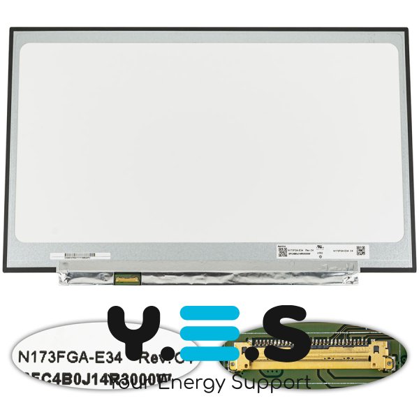 Матриця 17.3″ N173FGA-E34 Rev.C4 1600×900 eDP 30pin LED Slim матова, роз’єм зліва знизу