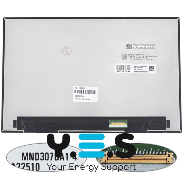 Матриця 13.3″ MND307DA1-4 2560×1600 40pin LED Slim матова, роз’єм справа внизу