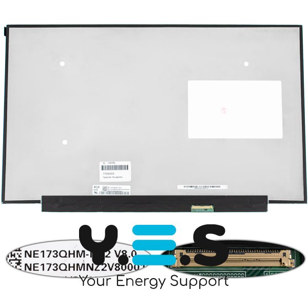 Матриця 17.3" NE173QHM-NZ2 IPS 2560×1440 240Гц eDP 40pin LED Slim матова, розʼєм справа знизу