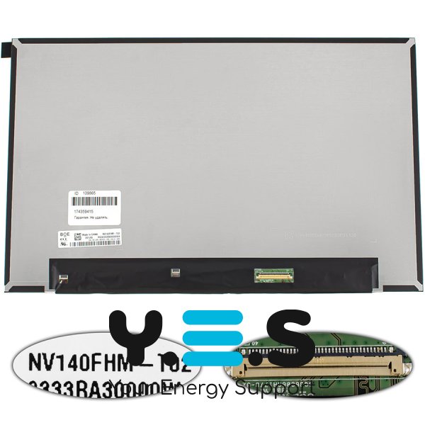 Матриця 14.0" NV140FHM-T02 Touch FHD 1920×1080 eDP 40pin LED Slim матова, розʼєм справа знизу