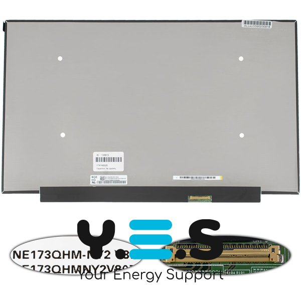 Матриця 17.3" NE173QHM-NY2 IPS 165Hz 2560×1440 eDP 40pin LED Slim матова, роз’єм справа внизу
