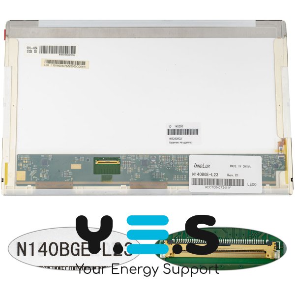Матриця 14" N140BGE-L23 1366×768 40pin LED глянцева, роз’єм зліва внизу (renew)