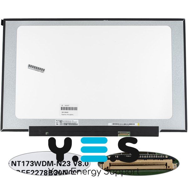 Матриця 17.3" NT173WDM-N23 1600×900 eDP 30pin LED Slim матова, роз’єм справа знизу для ноутбука