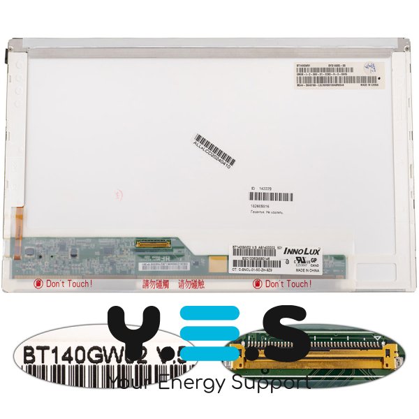Матриця 14" BT140GW02 V.5 1366×768 40pin LED глянцева, роз’єм зліва внизу (renew)