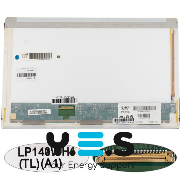 Матриця 14" LP140WH1-TLA1 1366x768 40pin LED глянцева, розʼєм зліва знизу (renew)