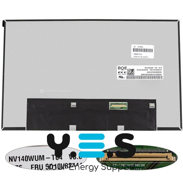 Матриця 14.0" NV140WUM-T04 Touch IPS 1920x1200 eDP 40pin LED Slim матова, розʼєм справа знизу