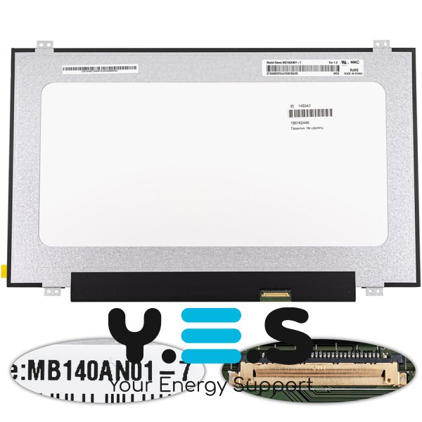 Матриця 14.0" MB140AN01-7 1366×768 eDP 30pin LED Slim матова, розʼєм справа знизу