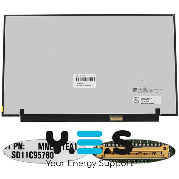 Матриця 14.0" MNE001EA1-4 4K IPS eDP 40pin матова Slim LED, розʼєм справа внизу