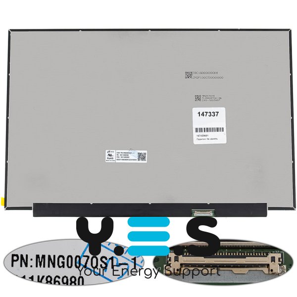 Матриця 16.0" MNG007QS1-1 IPS LED, 1920×1200, eDP 30pin, Slim, матова, роз’єм справа внизу